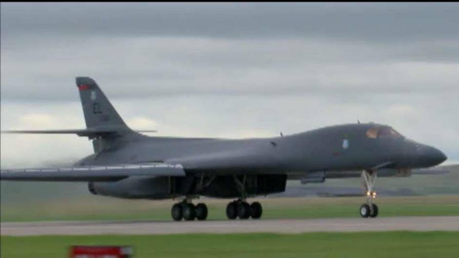 Simulate precision strikes against what the Pentagon calls North Korea's 'core facilities'; national security correspondent Jennifer Griffin reports