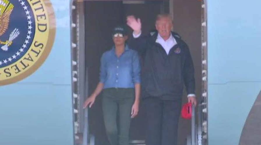 President Trump and first lady return to Houston, Texas