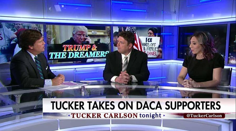 Tucker spars with DACA supporters