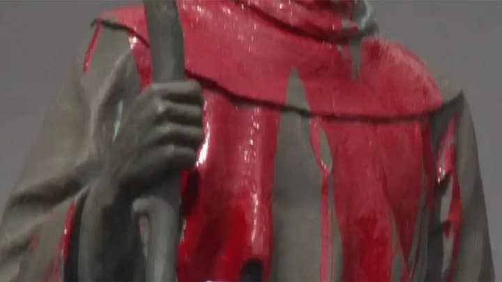 Vandals deface statue of Father Junipero Serra