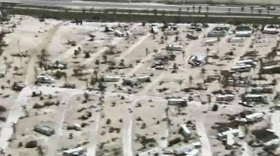 Navy helicopter captures scope of Irma's destruction
