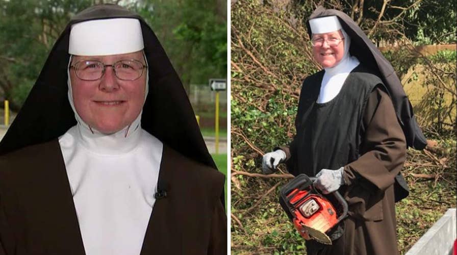 Miami nun uses chainsaw to clear Hurricane Irma debris 