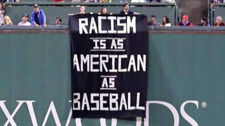 BLM-inspired protesters display banner during Red Sox game
