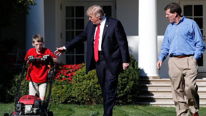 11-year-old mows White House lawn with Trump: Must-see video