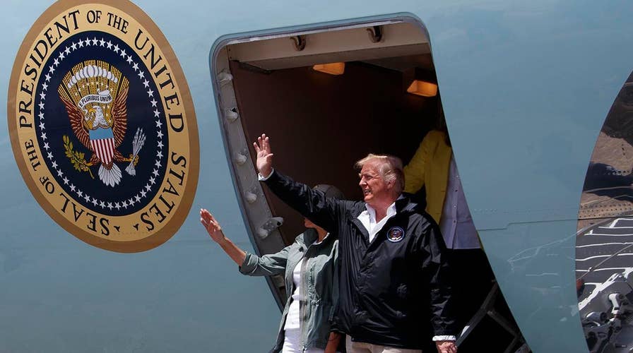 Trump lands in Puerto Rico to survey hurricane damage