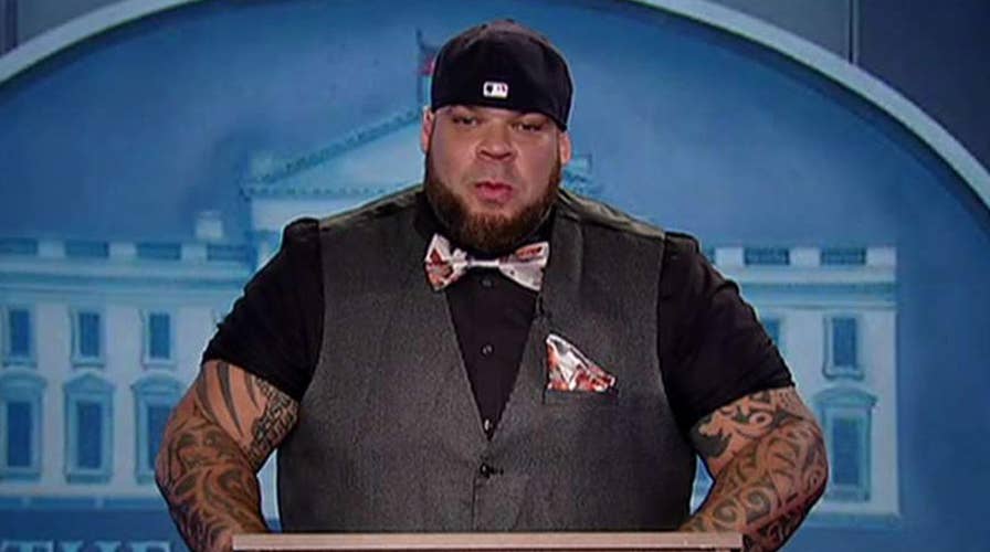 Tyrus takes questions from the White House press corps