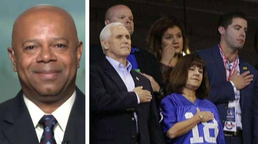 David Webb reacts to Pence's football protest