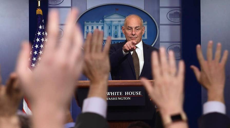 John Kelly takes questions from, about the press