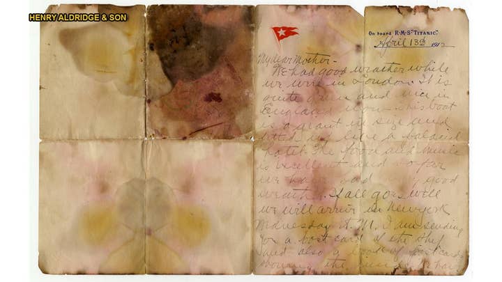 Titanic victim's sea-stained letter up for auction