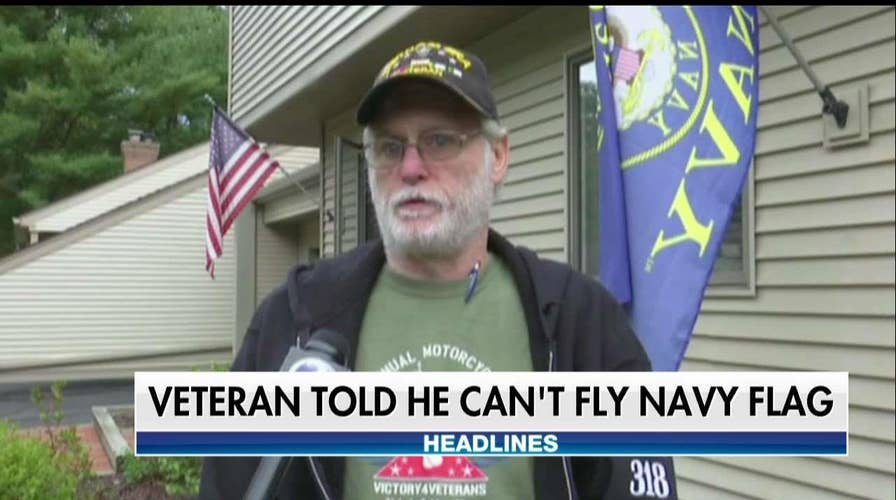 Veteran told to take down Navy flag.