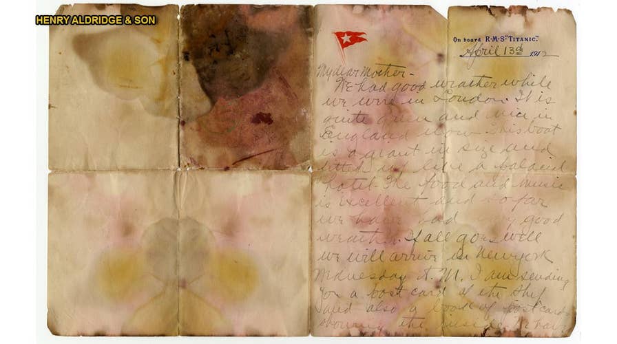 Titanic victim's sea-stained letter up for auction