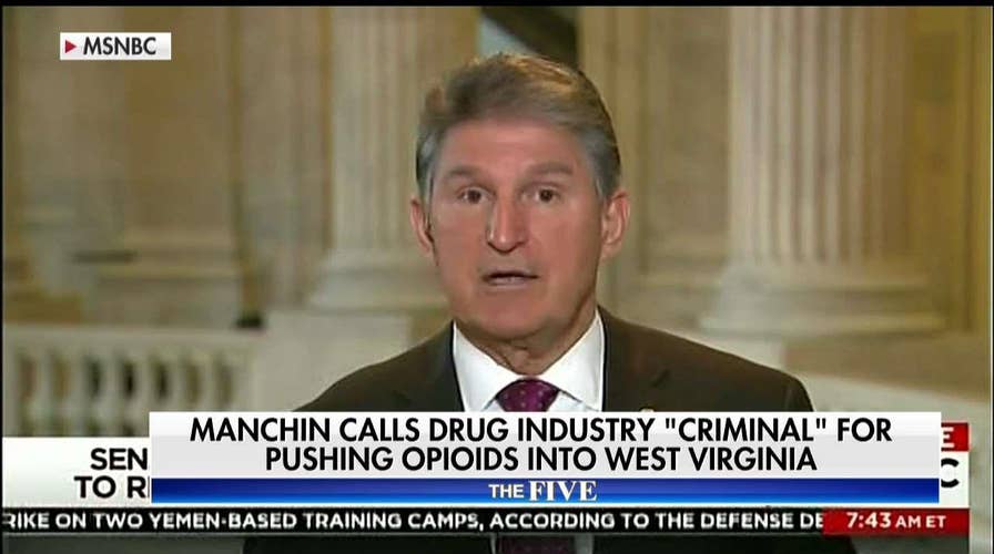 Manchin calls drug industry "criminal" for pushing opioids into WV.
