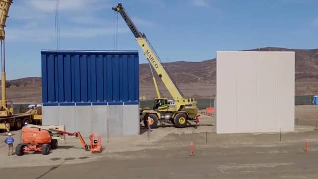 Border wall prototypes displayed in California