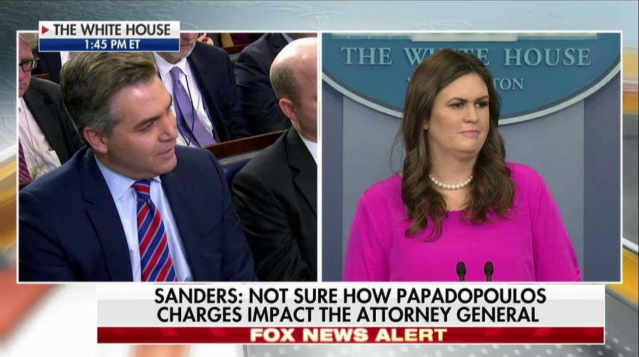 Sarah Sanders and Jim Acosta Spar Over George Papadopoulos Charges