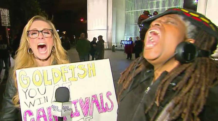 Timpf attends 'scream helplessly at the sky' event in NYC