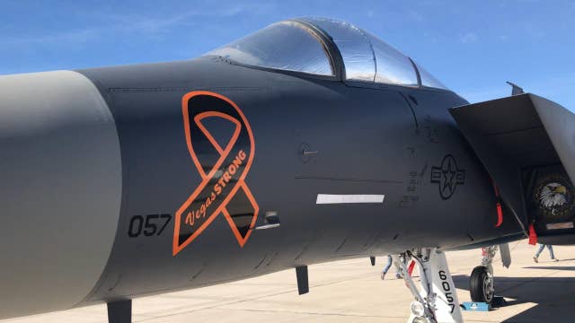 F-15 fighter jet honors Las Vegas shooting victims