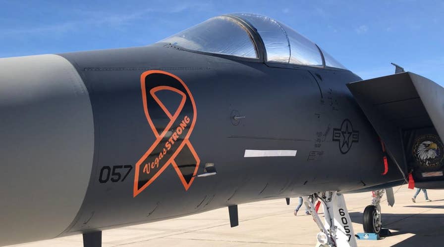 F-15 fighter jet honors Las Vegas shooting victims