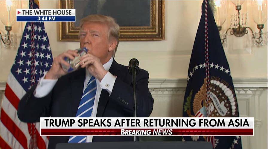 Marco Rubio Responds to Trump's Water Moment During Press Conference