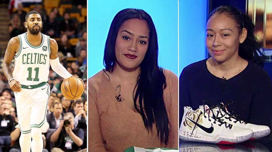 Boston Celtics star Kyrie Irving salutes the troops