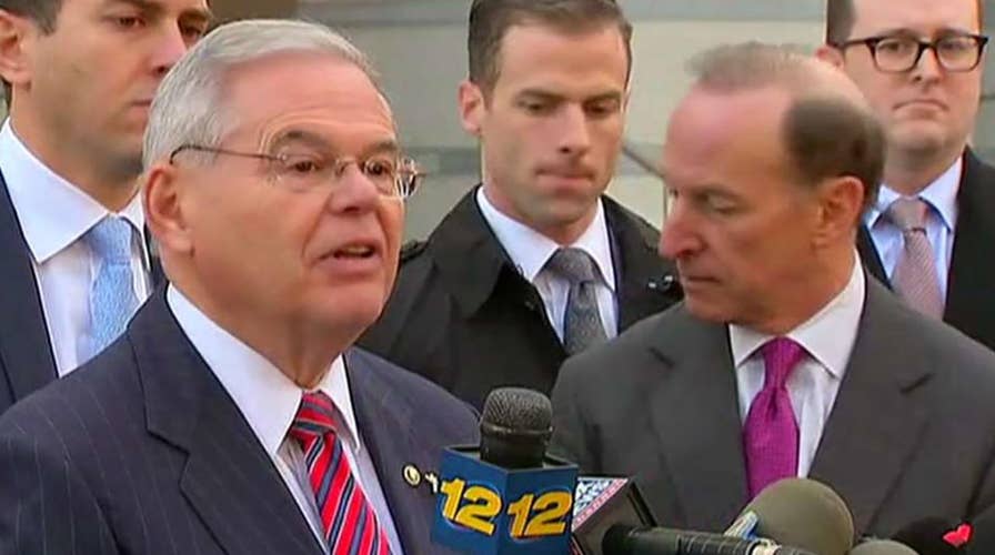Emotional Sen. Menendez speaks after judge declares mistrial