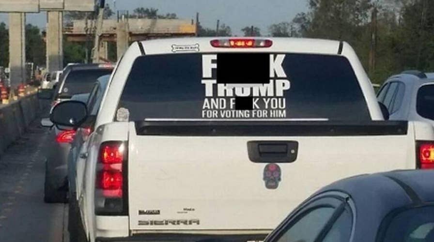 Owner of truck with vulgar anti-Trump decal arrested  