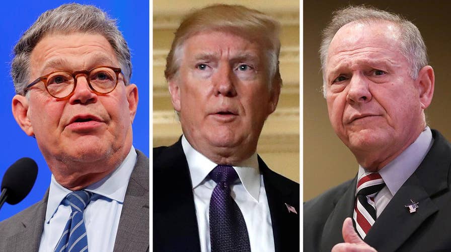 President Trump slams Franken on Twitter, silent on Moore