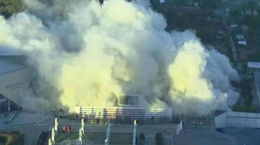 Georgia Dome imploded in Atlanta