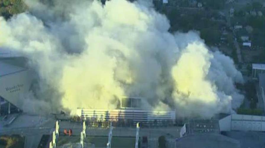 Georgia Dome imploded in Atlanta