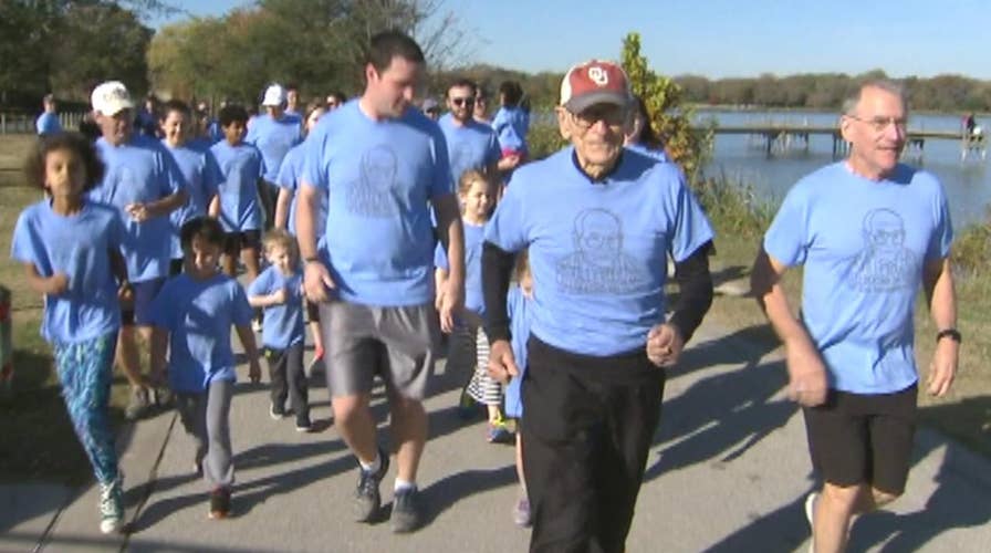 Family runs 100 miles to celebrate veteran's 100th birthday