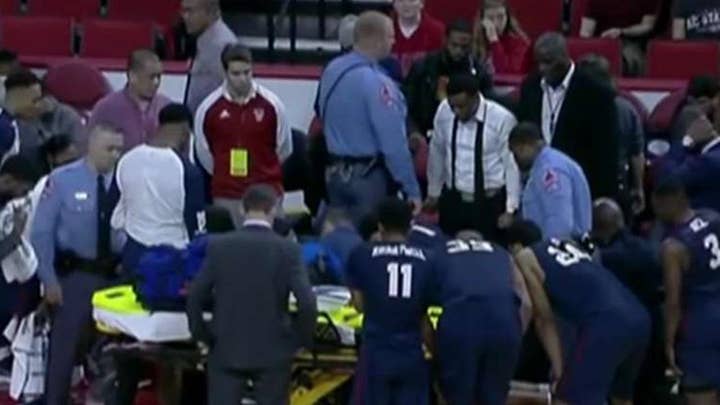 South Carolina State basketball player collapses