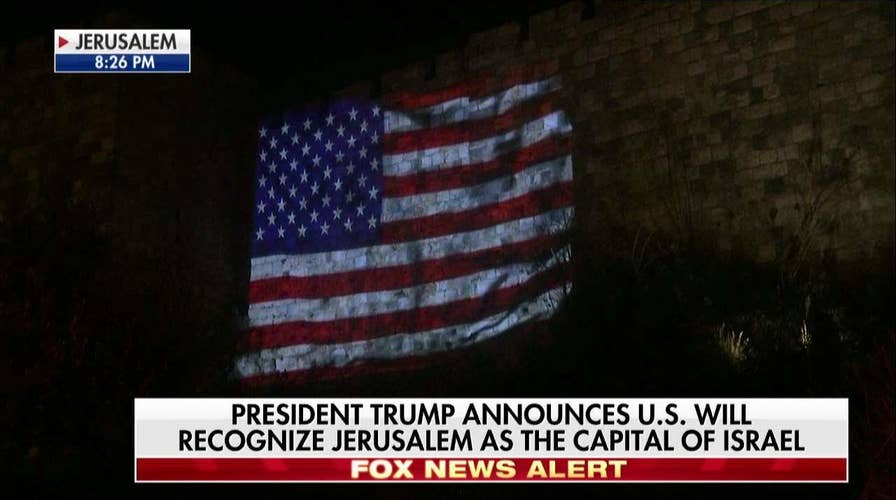 American Flag Projected Onto Jerusalem's Old City Walls