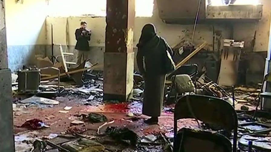 At least 41 killed in a suicide blast at a cultural center.
