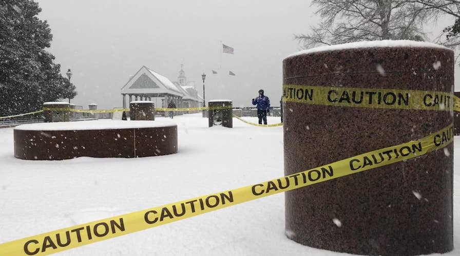 Within hours a southern city turns into winter wonderland