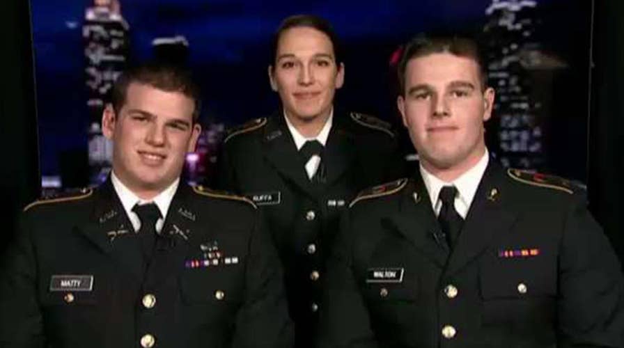 Cadets react to escorting Trump at college championship game