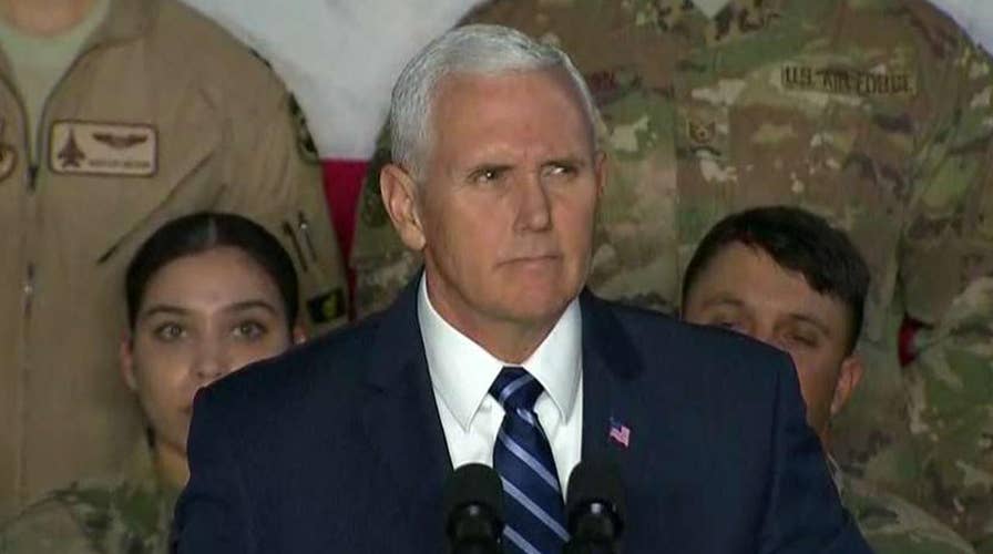 Pence addresses troops during shutdown: 'You deserve better'