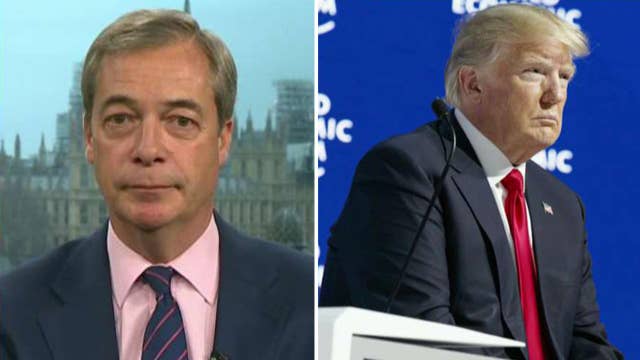 Nigel Farage: Reaction to Trump in Davos was stunning | On Air Videos ...