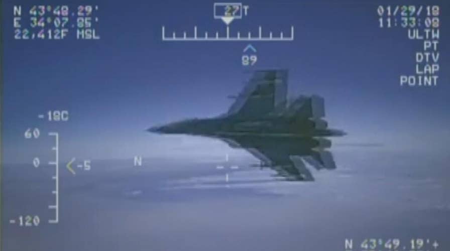 US releases video of Russian fighter jet buzzing Navy plane