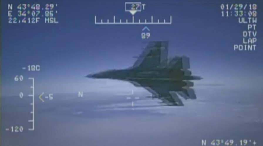 US releases video of Russian fighter jet buzzing Navy plane