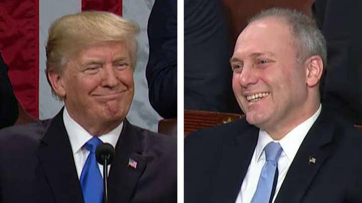 President Trump salutes Steve Scalise at SOTU