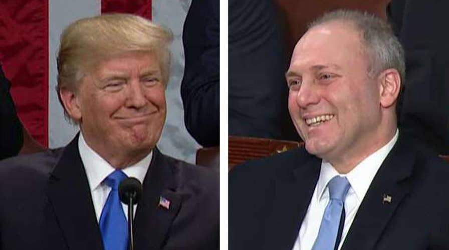 President Trump salutes Steve Scalise at SOTU