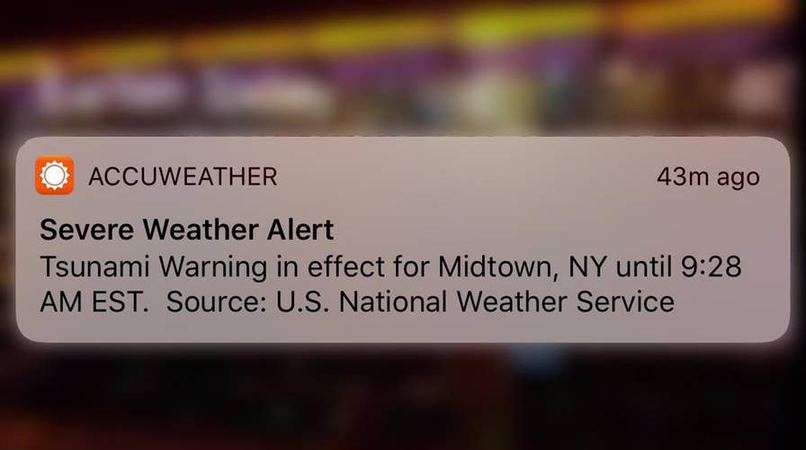 False tsunami warning sent to phones on East Coast