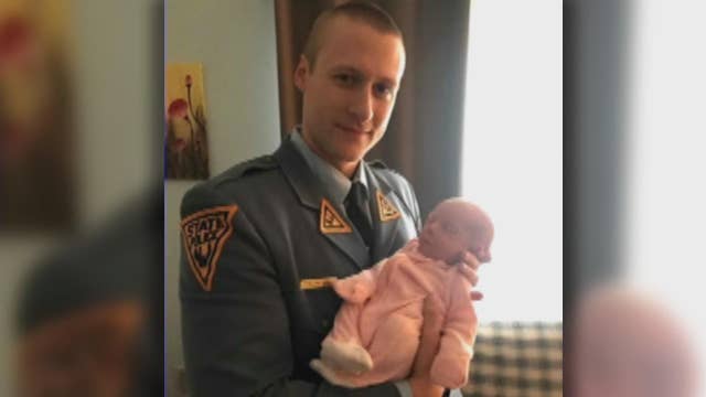 Hero off-duty trooper saves choking newborn baby
