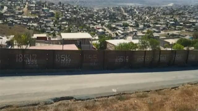 Drone footage shows wall on US-Mexico border