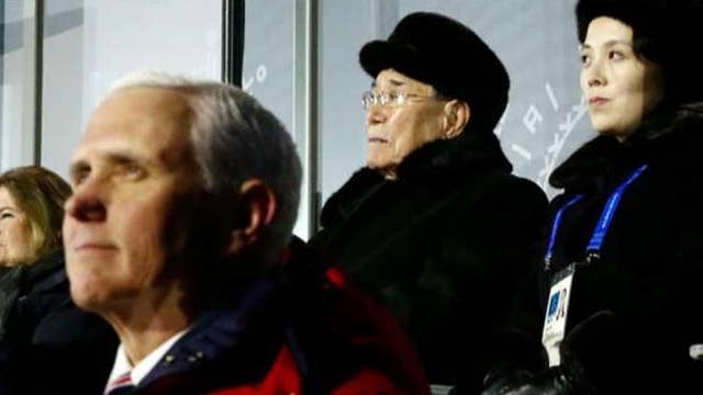 Mike Pence seated near Kim Jong Un's sister at Olympics