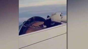 United Airlines passengers rattled after plane's engine shell falls off