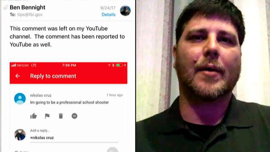 The FBI was warned about the suspicious YouTube comment left by Nikolas Cruz in September.