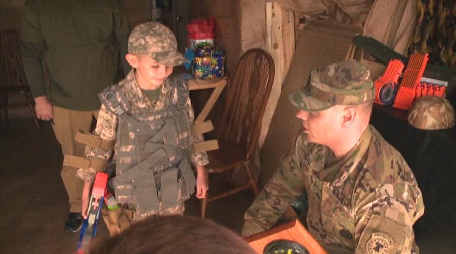 California soldiers surprise autistic boy for his birthday
