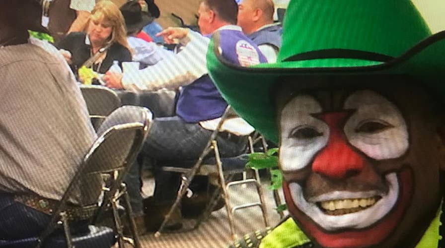 Laughing despite risks, a rodeo clown shares his story