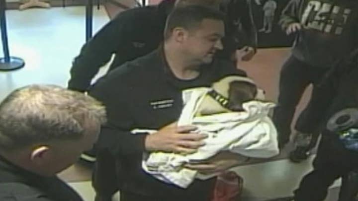 Choking puppy saved by Massachusetts emergency responders
