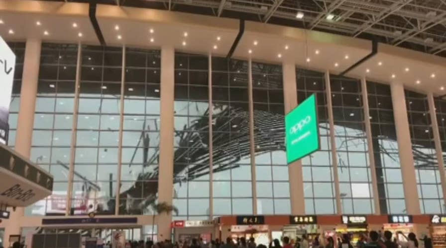 Watch: Gale-force winds rip roof off airport in China